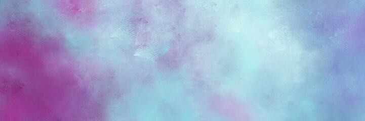 abstract painted art retro horizontal background with light steel blue, pastel blue and antique fuchsia color