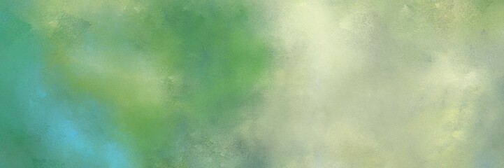 painted decorative horizontal background with dark sea green, blue chill and tea green color