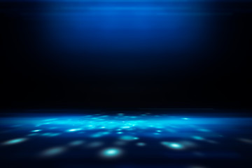 perspective floor backdrop blue room studio with light blue gradient spotlight backdrop background for display your product or artwork 