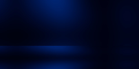 Dark blue empty room studio gradient used for background and display your product