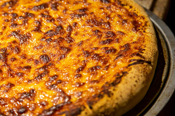 Home made pizza on pan