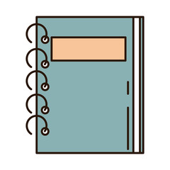school education notepad with spiral supply line and fill style icon