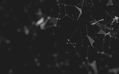 Abstract background. Molecules technology with polygonal shapes, connecting dots and lines....
