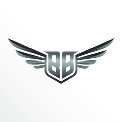Initial Letter BB with Wings