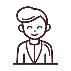 avatar male man portrait cartoon character line style icon