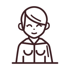 avatar woman female character portrait cartoon line style icon