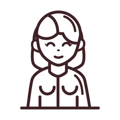 avatar woman female character portrait cartoon line style icon