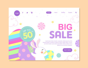 Big sale! Easter landing web page design for website