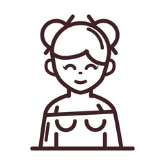 avatar woman female character portrait cartoon line style icon