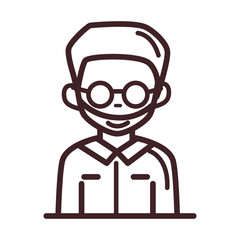 avatar male man portrait cartoon character line style icon