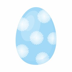 Blue easter egg on a white background