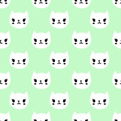 seamless pattern, cat art surface background design for fabric scarf and decor