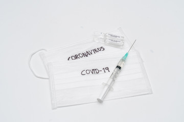 COVID 19 Coronavirus Vaccine and syringe injection It use for prevention, immunization and treatment from COVID-19
