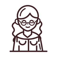 avatar woman female character portrait cartoon line style icon