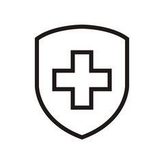 Fototapeta premium Immune system, medical shield icon. Vector graphic illustration. Suitable for website design, logo, app, template, and ui. EPS 10.