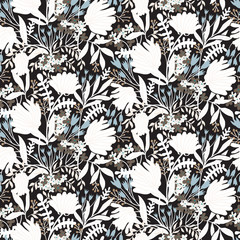 Fototapeta premium Vector seamless floral pattern with spring flowers
