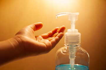 Alcohol gel for hand hygiene, prevent germs