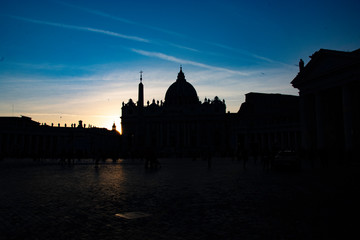 Fototapeta na wymiar Sunset at the Vatican - Italy