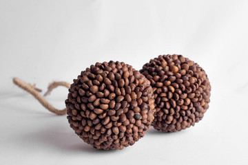 coffee beans on white background, ball, sphere with coffee