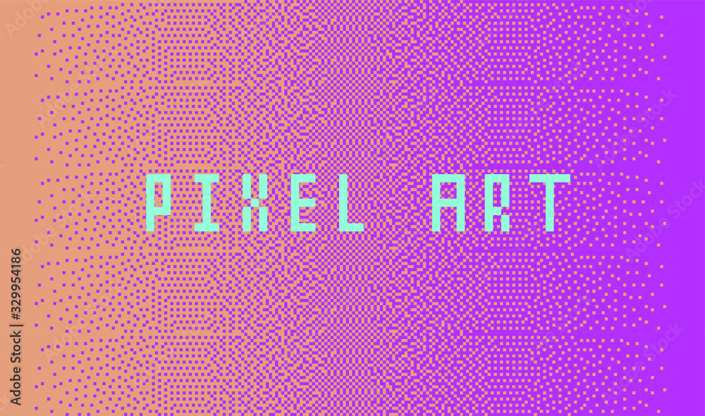 Poster Computer screen with glitched pixels and noise. Abstract background in pastel color tones.