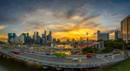 Sunset at Marina bay look from Benjamin Sheares Bridge, Singapore 2018