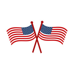 memorial day crossed flags national american celebration flat style icon