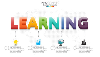 Infographic diagram with word LEARNING. Education concept.