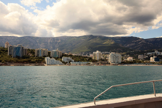 Black sea shore view. Yalta city