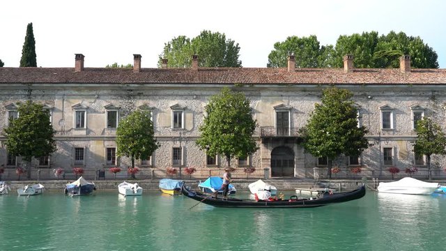 Scenic sight in Peschiera del Garda, village on Lake Garda, in the Province of Verona, Veneto, Italy.