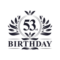 53 years Birthday logo, 53rd Birthday celebration.