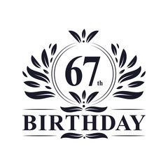 67 years Birthday logo, 67th Birthday celebration.