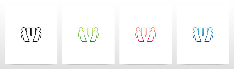 Humans Besides Letter Logo Design V