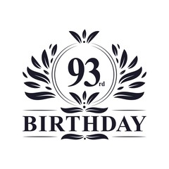 93 years Birthday logo, 93rd Birthday celebration.