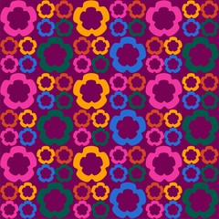 Colorful Seamless Pattern With Flowers, Abstract, Illustrator Floral Pattern Wallpaper 