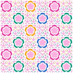 Colorful Seamless Pattern With Flowers, Abstract, Illustrator Floral Pattern Wallpaper 
