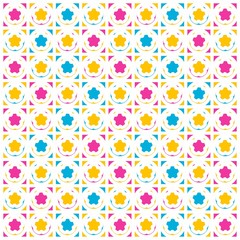Colorful Seamless Flowers, Abstract, Illustrator Floral Pattern Wallpaper 