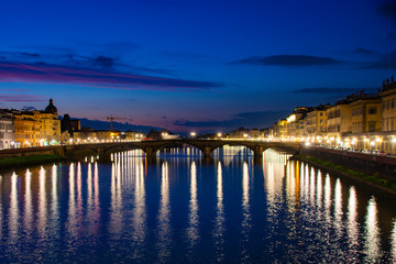 bridge at night - Florence - Italy