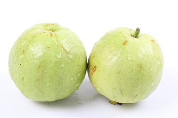 Guava (tropical fruit) on white background