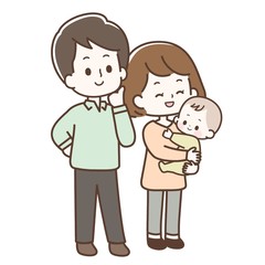 Obraz na płótnie Canvas 夫婦と赤ちゃん
