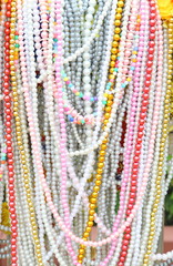 Abstract with colorful pearl necklaces