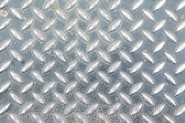 Background of metal diamond plate in red color.