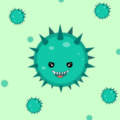 illustration of a very dangerous corona virus (covid-19)
