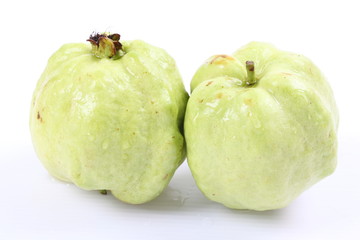 Guava (tropical fruit) on white background