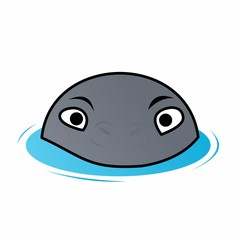 Illustration of Seal Head, Cute Funny Character, Flat Design