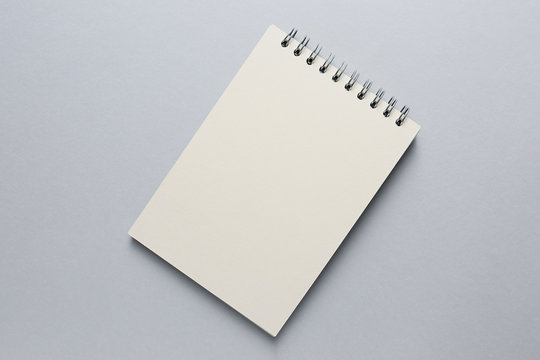 School notebook on grey background