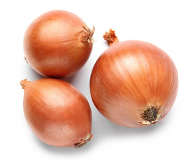 Fresh raw onion on white background