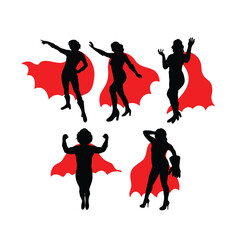 Fototapeta premium Super Girl Silhouettes, art vector design