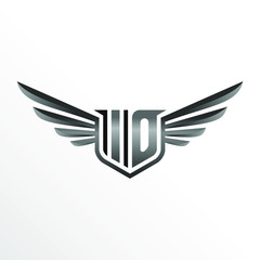 Initial Letter IO with Wings