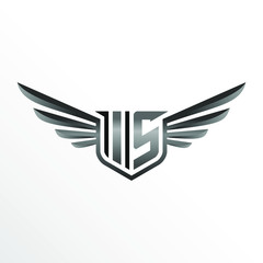 Initial Letter IS with Wings