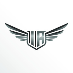 Initial Letter IR with Wings